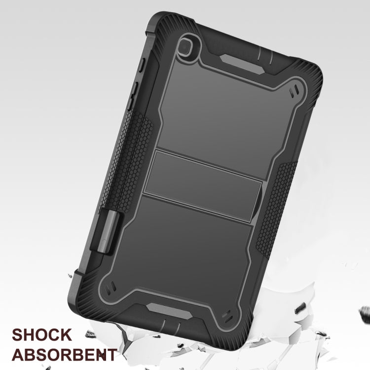 For Samsung Galaxy Tab S6 Lite Silicone + PC Shockproof Protective Case with Holder(Black) - Tab S6 Lite P610 / P615 by buy2fix | Online Shopping UK | buy2fix