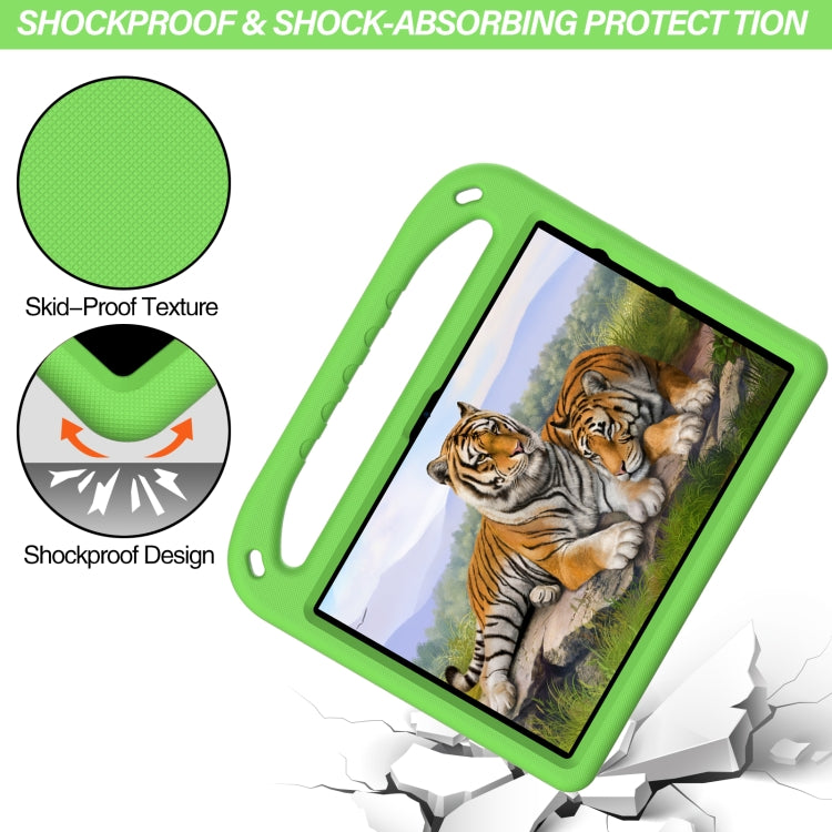 For Amazon Fire HD 10 2021 Handle Portable EVA Shockproof Anti Falling Protective Case with Triangle Holder(Green) - Amazon by buy2fix | Online Shopping UK | buy2fix