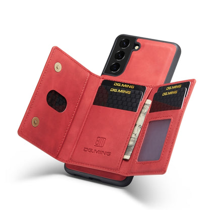 For Samsung Galaxy S21 FE DG.MING M2 Series 3-Fold Multi Card Bag Back Cover Shockproof Case with Wallet & Holder Function(Red) - Galaxy Phone Cases by DG.MING | Online Shopping UK | buy2fix
