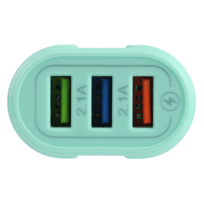 13-222 QC3.0 USB + 2.1A Dual USB Ports Macarons Travel Charger, EU Plug(Green) - Mobile Accessories by buy2fix | Online Shopping UK | buy2fix