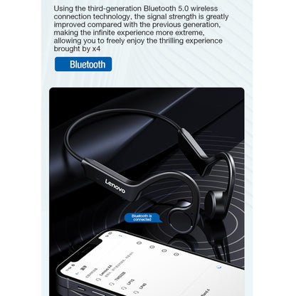 Lenovo X4 Bluetooth 5.0 Waterproof Bone Conduction Wireless Bluetooth Earphone(Black) - Apple Accessories by Lenovo | Online Shopping UK | buy2fix
