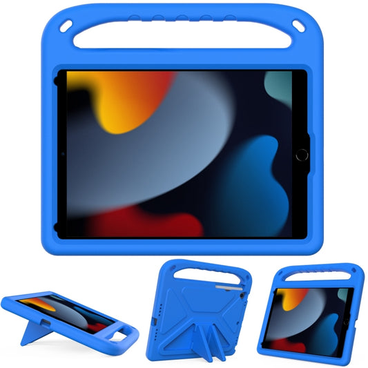 For iPad 10.2 2021 / 2020 / 2019 Handle Portable EVA Shockproof Protective Case with Triangle Holder(Blue) - Apple Accessories by buy2fix | Online Shopping UK | buy2fix