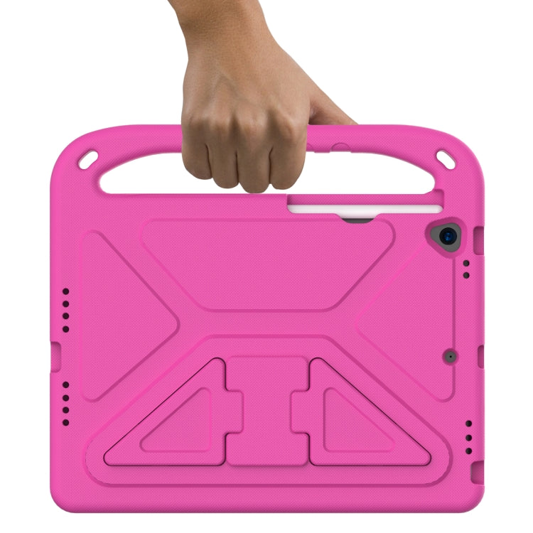 For iPad 10.2 2021 / 2020 / 2019 Handle Portable EVA Shockproof Protective Case with Triangle Holder(Rose Red) - iPad 10.2 Cases by buy2fix | Online Shopping UK | buy2fix
