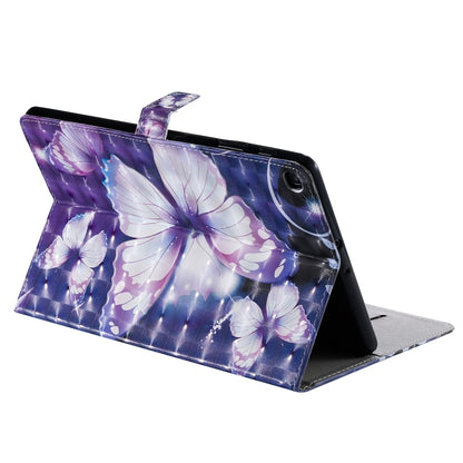For Galaxy Tab A 10.1 (2019) 3D Colored Drawing Horizontal Flip Leather Case with Holder & Card Slots & Wallet (Purple Butterfly) - Tab A 10.1 by buy2fix | Online Shopping UK | buy2fix