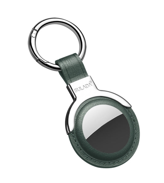 SULADA Leather Protective Cover Case with Switchable Keychain Ring For AirTag(Green) - Key Chain Series by SULADA | Online Shopping UK | buy2fix