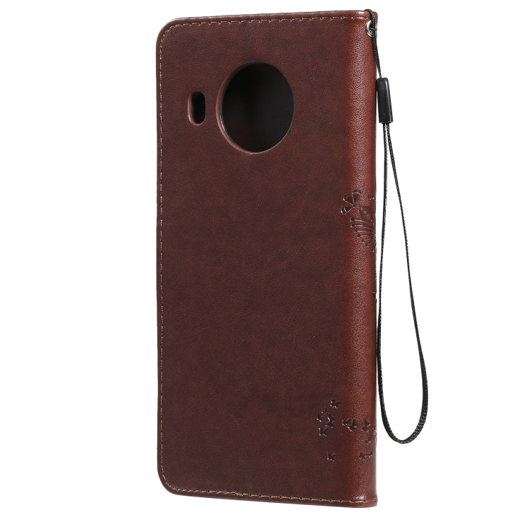 For Nokia X20 Tree & Cat Pattern Pressed Printing Horizontal Flip PU Leather Case with Holder & Card Slots & Wallet & Lanyard(Coffee) - Mobile Accessories by buy2fix | Online Shopping UK | buy2fix