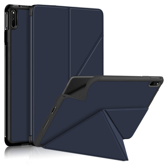 For Huawei MatePad 11 2021 Multi-folding Horizontal Flip PU Leather Shockproof Case with Holder & Sleep / Wake-up Function(Dark Blue) - Huawei Cases by buy2fix | Online Shopping UK | buy2fix