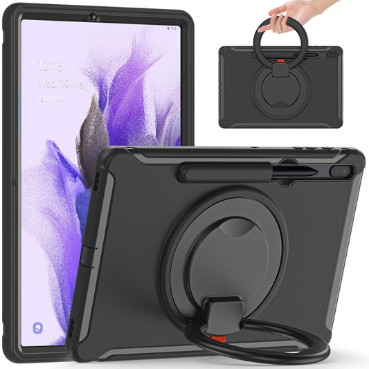 For Samsung Galaxy Tab S8+ / Tab S8 Plus /  Tab S7 FE / Tab S7+/S7 FE 12.4 inch T970 Shockproof TPU + PC Protective Case with 360 Degree Rotation Foldable Handle Grip Holder & Pen Slot(Black) - Galaxy Tab S8+ Cases by buy2fix | Online Shopping UK | buy2fix