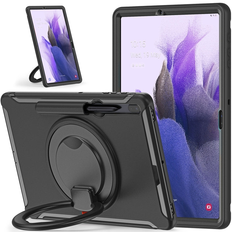 For Samsung Galaxy Tab S8+ / Tab S8 Plus /  Tab S7 FE / Tab S7+/S7 FE 12.4 inch T970 Shockproof TPU + PC Protective Case with 360 Degree Rotation Foldable Handle Grip Holder & Pen Slot(Black) - Galaxy Tab S8+ Cases by buy2fix | Online Shopping UK | buy2fix
