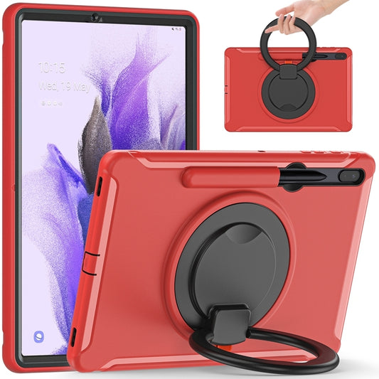 For Samsung Galaxy Tab S8+ / Tab S8 Plus /  Tab S7 FE / Tab S7+/S7 FE 12.4 inch T970 Shockproof TPU + PC Protective Case with 360 Degree Rotation Foldable Handle Grip Holder & Pen Slot(Red) - Galaxy Tab S8+ Cases by buy2fix | Online Shopping UK | buy2fix