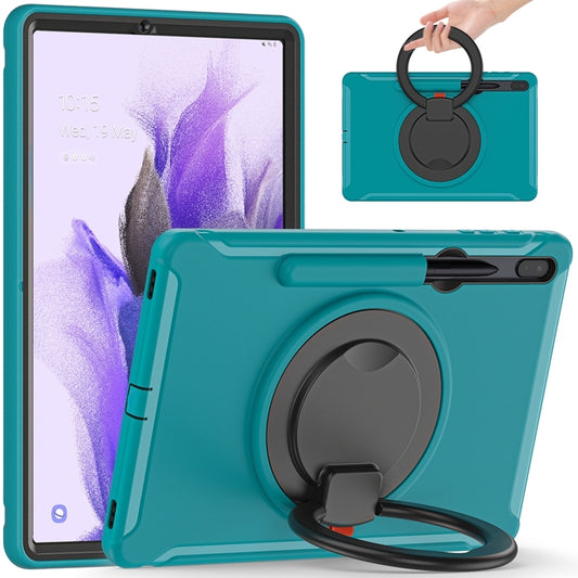 For Samsung Galaxy Tab S8+ / Tab S8 Plus /  Tab S7 FE / Tab S7+/S7 FE 12.4 inch T970 Shockproof TPU + PC Protective Case with 360 Degree Rotation Foldable Handle Grip Holder & Pen Slot(Blue) - Galaxy Tab S8+ Cases by buy2fix | Online Shopping UK | buy2fix