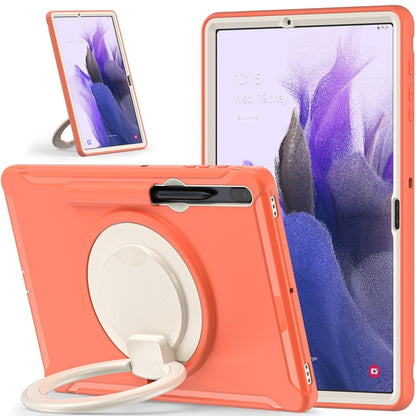 For Samsung Galaxy Tab S8+ / Tab S8 Plus /  Tab S7 FE / Tab S7+/S7 FE 12.4 inch T970 Shockproof TPU + PC Protective Case with 360 Degree Rotation Foldable Handle Grip Holder & Pen Slot(Living Coral) - Galaxy Tab S8+ Cases by buy2fix | Online Shopping UK | buy2fix