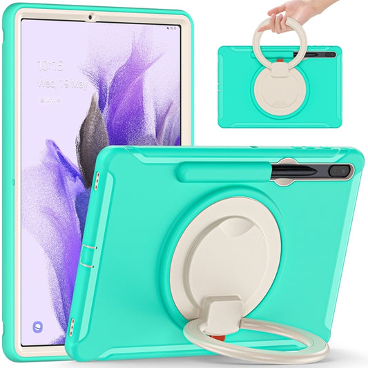 For Samsung Galaxy Tab S8+ / Tab S8 Plus /  Tab S7 FE / Tab S7+/S7 FE 12.4 inch T970 Shockproof TPU + PC Protective Case with 360 Degree Rotation Foldable Handle Grip Holder & Pen Slot(Mint Green) - Galaxy Tab S8+ Cases by buy2fix | Online Shopping UK | buy2fix