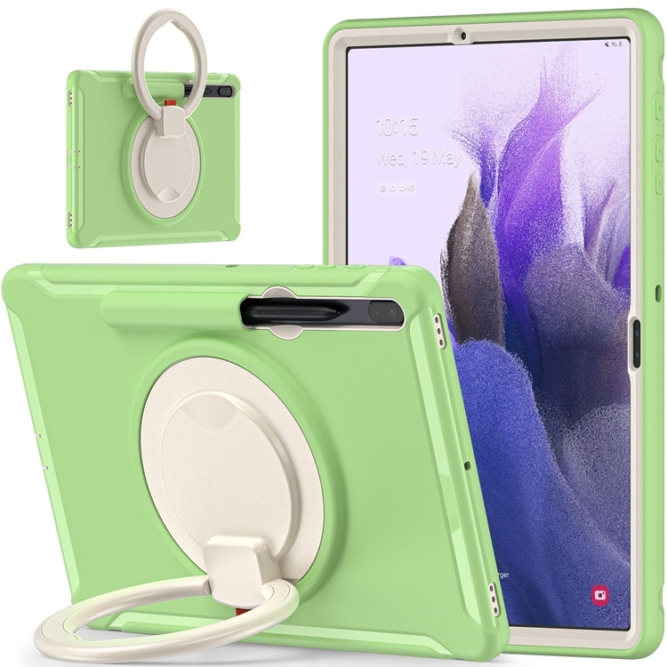 For Samsung Galaxy Tab S8+ / Tab S8 Plus /  Tab S7 FE / Tab S7+/S7 FE 12.4 inch T970 Shockproof TPU + PC Protective Case with 360 Degree Rotation Foldable Handle Grip Holder & Pen Slot(Matcha Green) - Galaxy Tab S8+ Cases by buy2fix | Online Shopping UK | buy2fix
