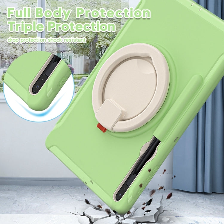 For Samsung Galaxy Tab S8+ / Tab S8 Plus /  Tab S7 FE / Tab S7+/S7 FE 12.4 inch T970 Shockproof TPU + PC Protective Case with 360 Degree Rotation Foldable Handle Grip Holder & Pen Slot(Matcha Green) - Galaxy Tab S8+ Cases by buy2fix | Online Shopping UK | buy2fix