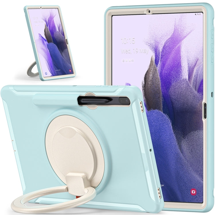 For Samsung Galaxy Tab S8+ / Tab S8 Plus /  Tab S7 FE / Tab S7+/S7 FE 12.4 inch T970 Shockproof TPU + PC Protective Case with 360 Degree Rotation Foldable Handle Grip Holder & Pen Slot(Ice Crystal Blue) - Galaxy Tab S8+ Cases by buy2fix | Online Shopping UK | buy2fix