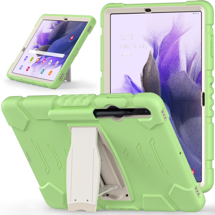 For Samsung Galaxy Tab S7+/ Tab S7 FE / Tab S8+ 3-Layer Protection Screen Frame + PC + Silicone Combination Case with Holder(Matcha Green) - Other Galaxy Tab PC by buy2fix | Online Shopping UK | buy2fix