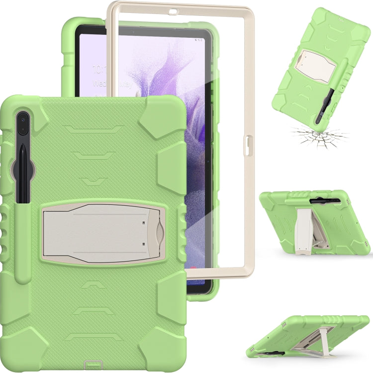 For Samsung Galaxy Tab S7+/ Tab S7 FE / Tab S8+ 3-Layer Protection Screen Frame + PC + Silicone Combination Case with Holder(Matcha Green) - Other Galaxy Tab PC by buy2fix | Online Shopping UK | buy2fix