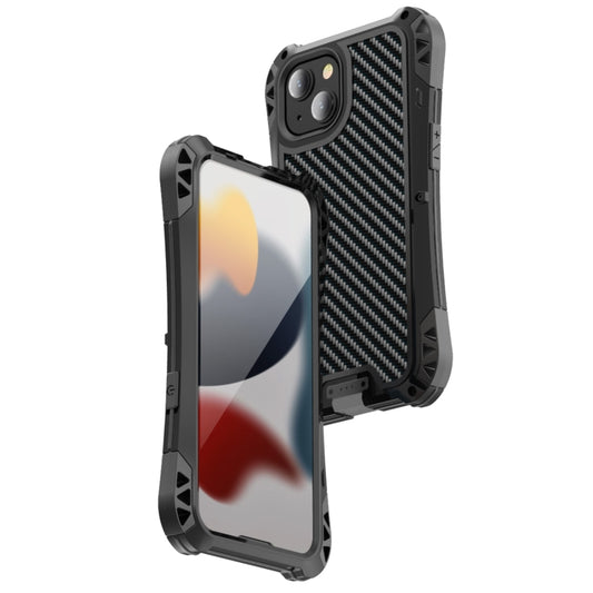 For iPhone 13 R-JUST AMIRA Shockproof Dustproof Waterproof Metal Protective Case(Black) - Apple Accessories by R-JUST | Online Shopping UK | buy2fix