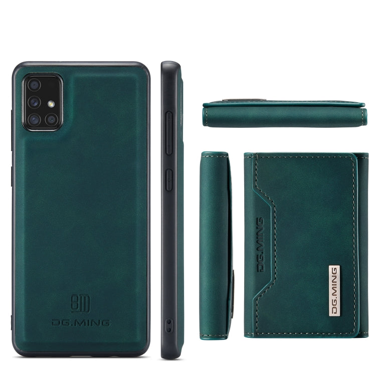 For Samsung Galaxy A71 DG.MING M2 Series 3-Fold Multi Card Bag Back Cover Shockproof Case with Wallet & Holder Function(Green) - Galaxy Phone Cases by DG.MING | Online Shopping UK | buy2fix