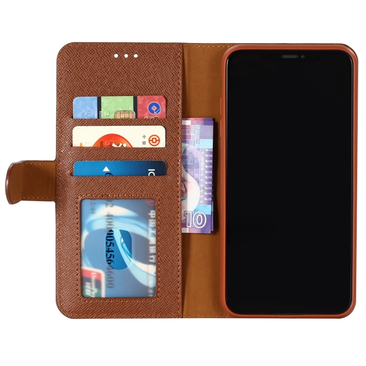 For iPhone XR GEBEI Top-grain Leather Horizontal Flip Protective Case with Holder & Card Slots & Wallet & Photo Frame(Brown) - More iPhone Cases by GEBEI | Online Shopping UK | buy2fix