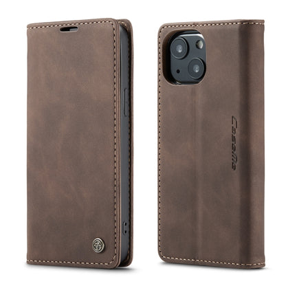 For iPhone 13 CaseMe-013 Multifunctional Retro Frosted Horizontal Flip Leather Case with Card Slot & Holder & Wallet(Coffee) - Apple Accessories by CaseMe | Online Shopping UK | buy2fix