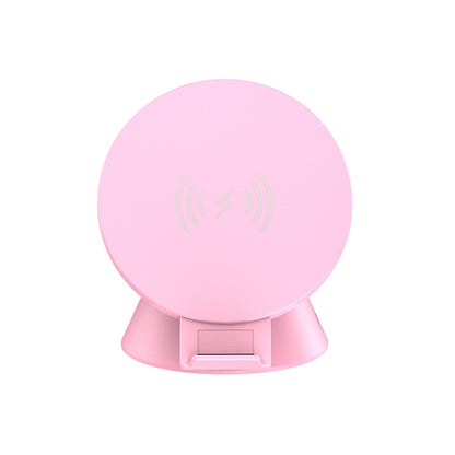10W Multifunctional Universal Horizontal / Vertical Flash Charging Wireless Charger Bluetooth Speaker with USB Interface(Pink) - Apple Accessories by buy2fix | Online Shopping UK | buy2fix