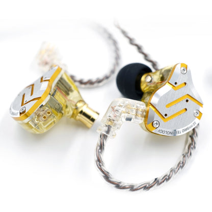 KZ ZS10 Pro 10-unit Ring Iron Gaming In-ear Wired Earphone, Mic Version(Glare Gold) - In Ear Wired Earphone by KZ | Online Shopping UK | buy2fix