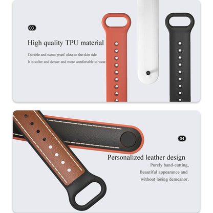 For Xiaomi Mi Band 5/6/7 MIJOBS TPU + Leather Watch Band(Black+Black) - Watch Bands by MIJOBS | Online Shopping UK | buy2fix