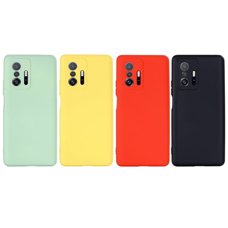 For Xiaomi 11T 5G Solid Color Liquid Silicone Dropproof Full Coverage Protective Case(Black) - Xiaomi Accessories by buy2fix | Online Shopping UK | buy2fix