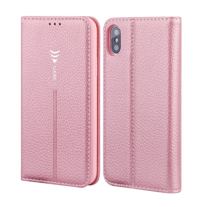 For iPhone XS / X GEBEI PU+TPU Horizontal Flip Protective Case with Holder & Card Slots(Rose Gold) - More iPhone Cases by GEBEI | Online Shopping UK | buy2fix