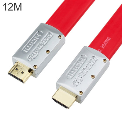 ULT-unite 4K Ultra HD Gold-plated HDMI to HDMI Flat Cable, Cable Length:12m(Red) - Cable by ult-unite | Online Shopping UK | buy2fix