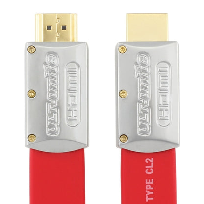 ULT-unite 4K Ultra HD Gold-plated HDMI to HDMI Flat Cable, Cable Length:12m(Red) - Cable by ult-unite | Online Shopping UK | buy2fix