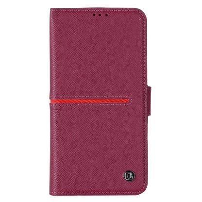 For iPhone 13 Pro Max GEBEI Top-grain Leather Horizontal Flip Protective Case with Holder & Card Slots & Wallet & Photo Frame (Red Wine) - iPhone 13 Pro Max Cases by GEBEI | Online Shopping UK | buy2fix