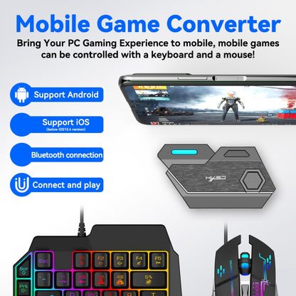 HXSJ P3 Bluetooth 5.0 Keyboard Mouse Converter Shooting Game Auxiliary Tool(Black) - Converter & Adapter by HXSJ | Online Shopping UK | buy2fix