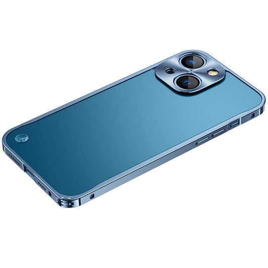 For iPhone 13 Metal Frame Frosted PC Shockproof Phone Case(Ocean Blue) - Apple Accessories by buy2fix | Online Shopping UK | buy2fix