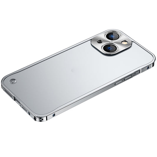 For iPhone 13 Metal Frame Frosted PC Shockproof Phone Case(Silver) - Apple Accessories by buy2fix | Online Shopping UK | buy2fix