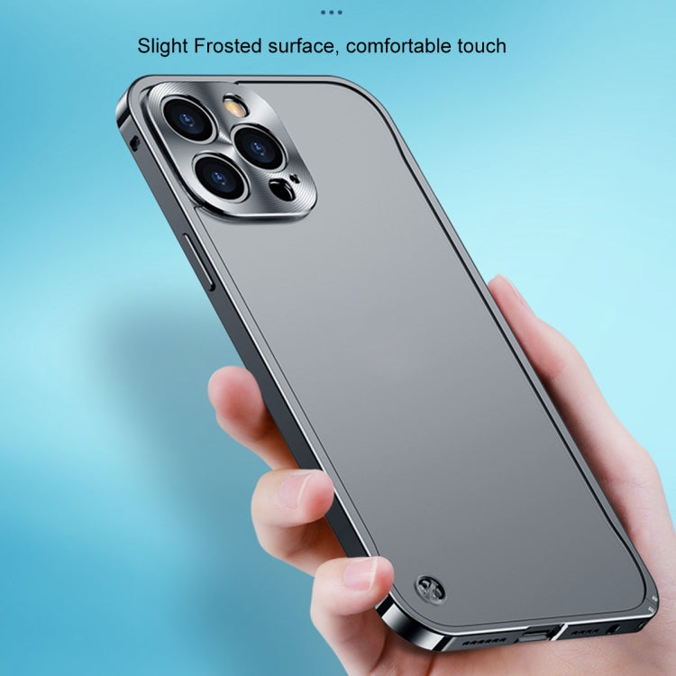 For iPhone 13 Metal Frame Frosted PC Shockproof Phone Case(Black) - Apple Accessories by buy2fix | Online Shopping UK | buy2fix
