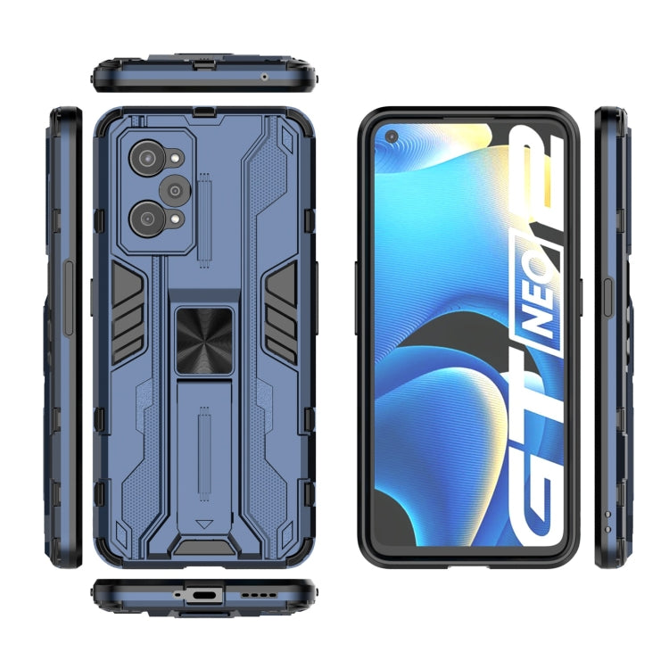 For OPPO Realme GT Neo2 5G Supersonic PC + TPU Shock-proof Phone Case with Holder(Blue) - OPPO & vivo Accessories by buy2fix | Online Shopping UK | buy2fix