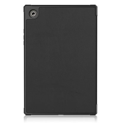 For Samsung Galaxy Tab A8 2021 SM-X205 3-Fold Holder Leather Tablet Case(Black) - Samsung Accessories by buy2fix | Online Shopping UK | buy2fix
