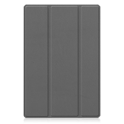 For Samsung Galaxy Tab A8 2021 SM-X205 3-Fold Holder Leather Tablet Case(Grey) - Samsung Accessories by buy2fix | Online Shopping UK | buy2fix