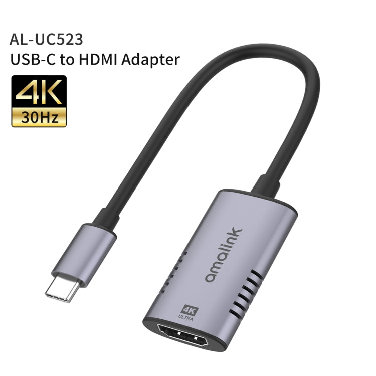 amalink UC523 Type-C / USB-C to HDMI Adapter(Grey) - Cable & Adapters by amalink | Online Shopping UK | buy2fix