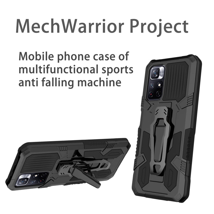 For Xiaomi Redmi Note 11 5G Armor Warrior PC + TPU Phone Case(Black) - Xiaomi Cases by buy2fix | Online Shopping UK | buy2fix