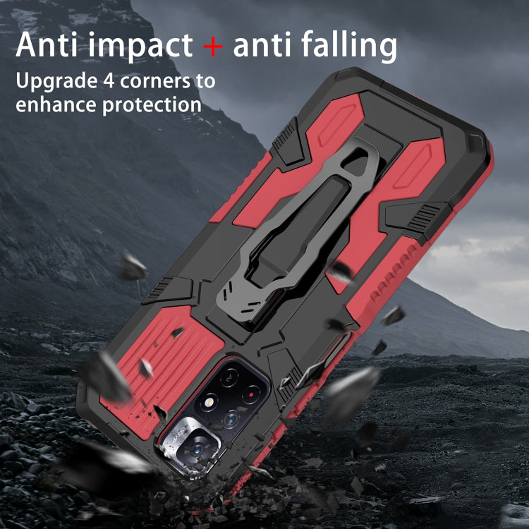 For Xiaomi Redmi Note 11 5G Armor Warrior PC + TPU Phone Case(Red) - Xiaomi Cases by buy2fix | Online Shopping UK | buy2fix