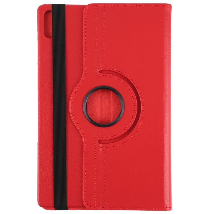 For Lenovo Tab P12 Pro 12.6 Litchi Texture Solid Color Leather Tablet Case(Red) - Lenovo by buy2fix | Online Shopping UK | buy2fix