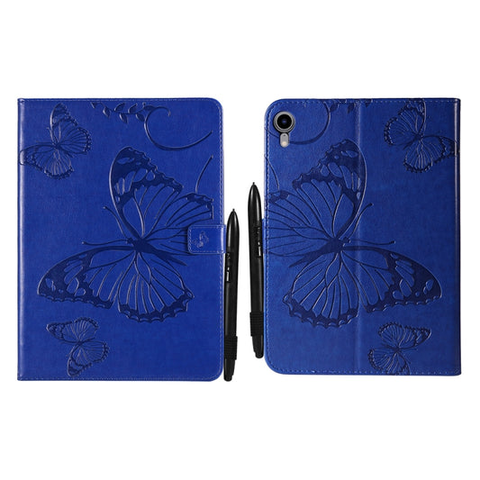 Pressed Printing Butterfly Pattern Horizontal Flip Leather Tablet Case For iPad mini 6(Blue) - More iPad Cases by buy2fix | Online Shopping UK | buy2fix