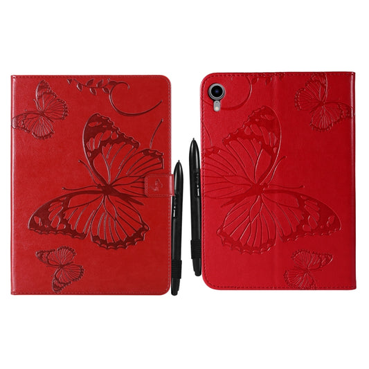 Pressed Printing Butterfly Pattern Horizontal Flip Leather Tablet Case For iPad mini 6(Red) - More iPad Cases by buy2fix | Online Shopping UK | buy2fix