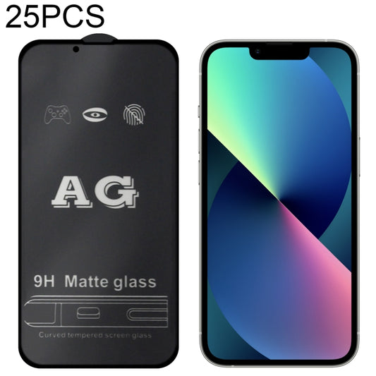 For iPhone 13 mini 25pcs AG Matte Frosted Full Cover Tempered Glass Film - iPhone 13 mini Tempered Glass by buy2fix | Online Shopping UK | buy2fix
