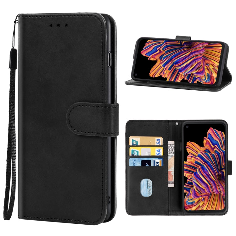 Leather Phone Case For Samsung Galaxy Xcover Pro(Black) - Galaxy Phone Cases by buy2fix | Online Shopping UK | buy2fix