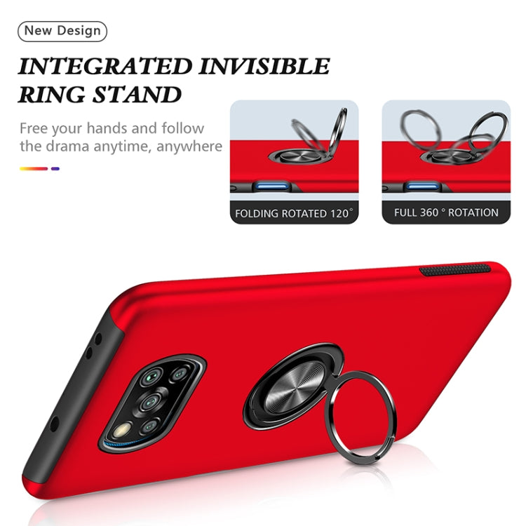 For Xiaomi Poco X3 NFC / X3 PC + TPU Magnetic Phone Case with Invisible Ring Holder(Red) - Xiaomi Cases by buy2fix | Online Shopping UK | buy2fix